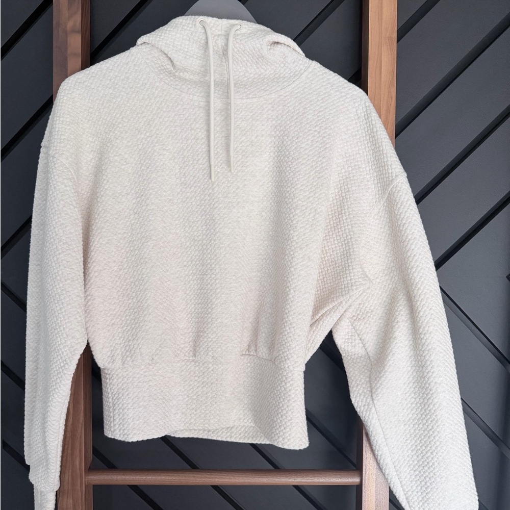 Old Navy Ivory Textured Dynamic Fleece Hoodie